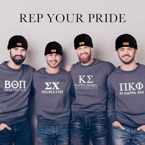 Pi Kappa Phi Hat - Fraternity Beanie Hat, Black Winter Hat with Greek Letters Patch, Pi Kappa Phi Gifts for Men in Saudi Arabia
