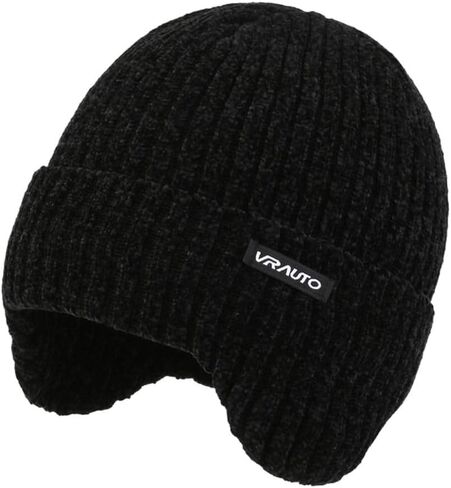 Knitted Hat Fleece-Lined Winter Warm Earmuffs Cap Beanies Hat for Men in Saudi Arabia
