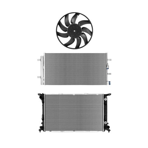 Replacement Parts for 3pcs Radiator&AC Condenser&Cooling Fan Kit for Audi A5 Quattro Q5 S4 S5 Auto Mod-A58PP-25235 in Saudi Arabia