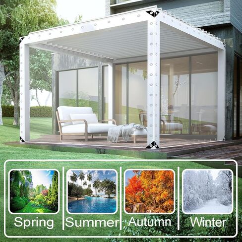 قماش القنب الشفاف مقاس 3 × 6 أقدام، قماش شفاف شديد التحمل مقاوم للماء بسمك 14 مل مع الحلقات يحمي من الماء، والأشعة فوق البنفسجية، والتمزق، ومقاوم للطقس البارد لحديقة الشرفة، والفناء، والشرفة، والخارج in Kuwait