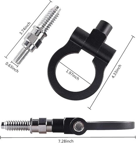 Payanwin Universal Racing Towing Car Tow Hook for B-mw 1 3 5 Series E39 E70 E71 E81 E82 E88 E90 E91 E92 E93، سيارة حلقة مقطورة من الألومنيوم التلقائي (أسود) in Kuwait