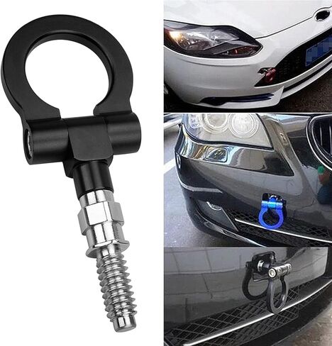 Payanwin Universal Racing Towing Car Tow Hook for B-mw 1 3 5 Series E39 E70 E71 E81 E82 E88 E90 E91 E92 E93، سيارة حلقة مقطورة من الألومنيوم التلقائي (أسود) in Kuwait