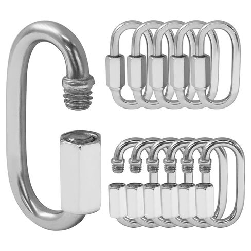 12 Pack 304 Stainless Steel M3.5 Quick Chain Link - 1/8 Inch D Shape Locking Anti-Rust Chain Connector Quick Link Pets Keychain Capacity 175lb in Saudi Arabia