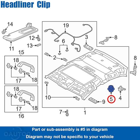 OAUTOO 10pcs Liftgate, Body Pillar Trim & Headliner Retainer Clip KD45-68-865 for Mazda 3, CX-3, CX-5 CX-9 MX-30 2013 – On in Saudi Arabia