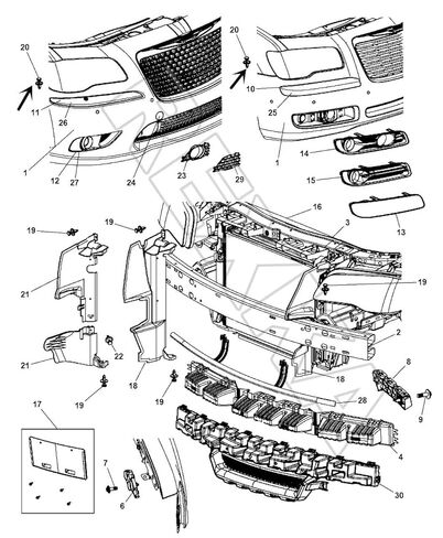 Rexka 30 قطعة غطاء ممتص الصدمات مشبك دفع دبابيس متوافقة مع جيب كرايسلر دودج 6509960AA in Kuwait