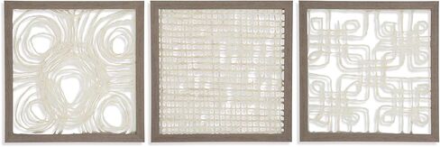 Signature Design by Ashley 3 Piece Odella Abstract Wood Framed Wall Décor, 20 x 20, Cream & Taupe in Saudi Arabia