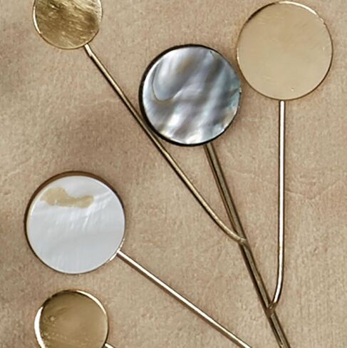 لوحة فنية جدارية معدنية من Touch of Class Modern Aaralynne Capiz Shell Branch باللون الذهبي والعاجي والأزرق القزحي 33 بوصة عرض × 26 ارتفاع in Saudi Arabia