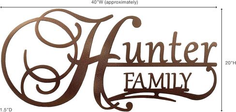 Touch of Class Affinity Personalized Wall Art Sign - Powder Coated Metal - 14-gauge Steel - Antique Copper Finish - Family in Saudi Arabia