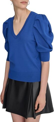 DKNY Women's Workwear V Neck Knit Sweater in Saudi Arabia