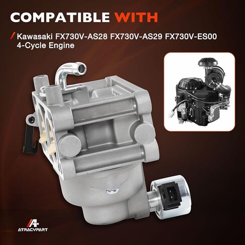 المكربن ​​متوافق مع Kawasaki FX730V-AS28 FX730V-AS29 FX730V-ES00، يستبدل #15004-1011 15004-1025 15004-0930 15004-7082 15004-7051، الكربوهيدرات مع مضخة الوقود ومجموعة قابس الإشعال in Saudi Arabia