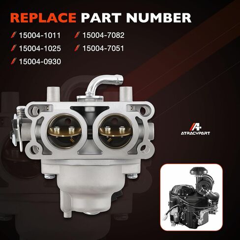 المكربن ​​متوافق مع Kawasaki FX730V-AS28 FX730V-AS29 FX730V-ES00، يستبدل #15004-1011 15004-1025 15004-0930 15004-7082 15004-7051، الكربوهيدرات مع مضخة الوقود ومجموعة قابس الإشعال in Saudi Arabia