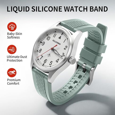 ULLCHRO Watch Strap Replacement Bands Waterproof for Mens Dive Use 20mm Quick Release Band 22mm Sport Silicone Watchband in Saudi Arabia