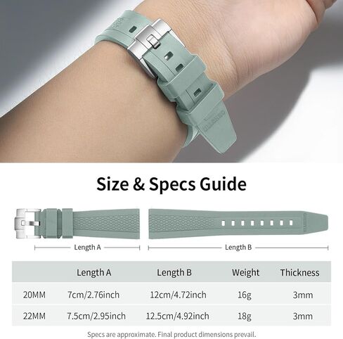 ULLCHRO Watch Strap Replacement Bands Waterproof for Mens Dive Use 20mm Quick Release Band 22mm Sport Silicone Watchband in Saudi Arabia