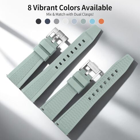 ULLCHRO Watch Strap Replacement Bands Waterproof for Mens Dive Use 20mm Quick Release Band 22mm Sport Silicone Watchband in Saudi Arabia