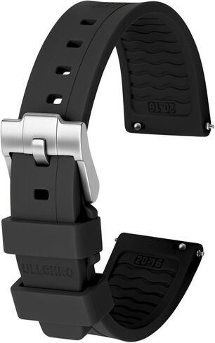ULLCHRO Watch Strap Replacement Bands Waterproof for Mens Dive Use 20mm Quick Release Band 22mm Sport Silicone Watchband in Saudi Arabia