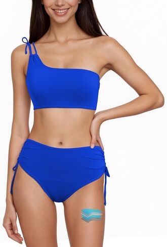 Beautikini Period Swimwear Menstrual One Shoulder Bikini Set Leakproof Two Piece Swimsuits Tie Side Bathing Suit for Women in Saudi Arabia