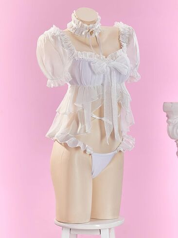 haikyuu Women Kawaii Bikini Anime Swimsuit Cosplay Two-Piece Swimsuit Ruffled Top and Briefs in Saudi Arabia