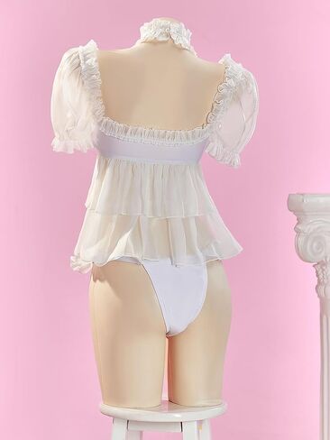 haikyuu Women Kawaii Bikini Anime Swimsuit Cosplay Two-Piece Swimsuit Ruffled Top and Briefs in Saudi Arabia