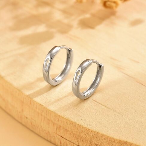 XAYAH 925 الفضة الاسترليني الصليب هوب القرط للنساء الإيمان الأمل Huggie الأطواق أقراط هيبوالرجينيك إلى ابنة أمي لذيذ الجوف الصليب الأذن الكفة الأقراط المسيحية الدينية عيد الفصح مجوهرات الهدايا in Kuwait