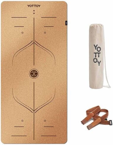 YOTTOY Yoga Mat,Non-Slip Hot Yoga Mat with Anti-Tear Design and Friendly Natural Rubber Yoga Mat with Strap and Bag in Kuwait