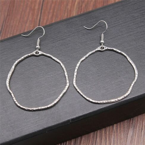 Retro and Simple Round Hook Earrings, Women's Ethnic Style Earrings, Suitable for Wearing on Various Occasions in Saudi Arabia