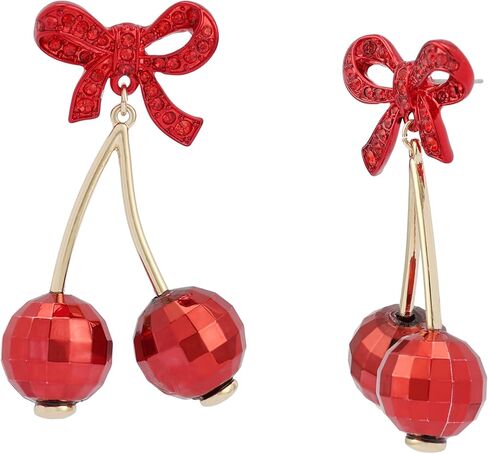 Betsey Johnson Jewelry Women's Love Spell Bow Cherry Drop Earrings in Saudi Arabia