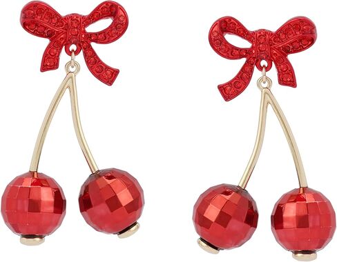 Betsey Johnson Jewelry Women's Love Spell Bow Cherry Drop Earrings in Saudi Arabia