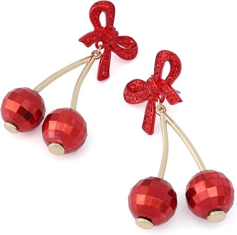Betsey Johnson Jewelry Women's Love Spell Bow Cherry Drop Earrings in Saudi Arabia