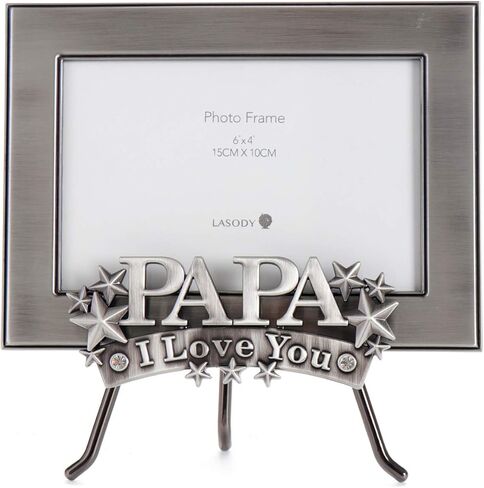 Lasody Papa I Love You Picture Frame,4x6 inch, Papa Frame With Holder Stand,Photo Gift for Papa, Grandpa, Family, Display on Tabletop in Saudi Arabia