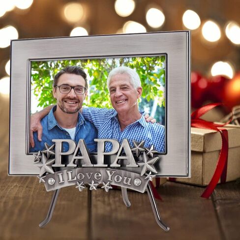 Lasody Papa I Love You Picture Frame,4x6 inch, Papa Frame With Holder Stand,Photo Gift for Papa, Grandpa, Family, Display on Tabletop in Saudi Arabia