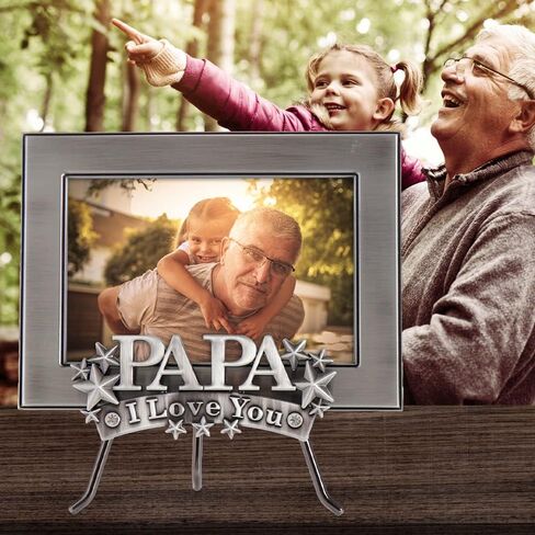 Lasody Papa I Love You Picture Frame,4x6 inch, Papa Frame With Holder Stand,Photo Gift for Papa, Grandpa, Family, Display on Tabletop in Saudi Arabia