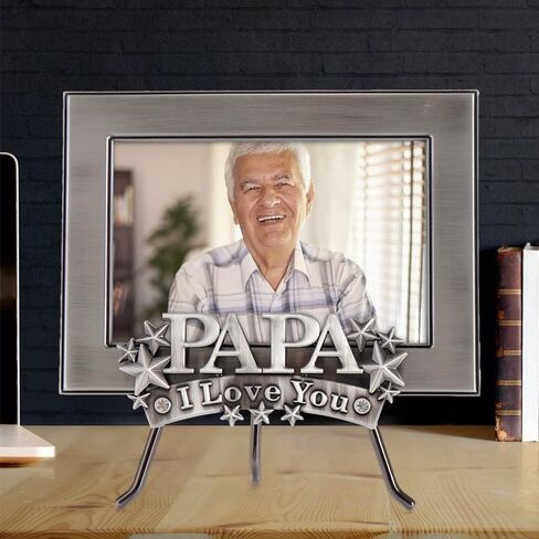 Lasody Papa I Love You Picture Frame,4x6 inch, Papa Frame With Holder Stand,Photo Gift for Papa, Grandpa, Family, Display on Tabletop in Saudi Arabia