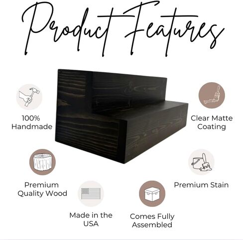 2 Tiered Countertop Liquor Bottle Display Shelf — Holds 26 Bottles Bar Organizers for Wine & Whiskey — Free Standing Bottle Stand for Home, Bar Decor — Wooden Kitchen Counter Shelf, Black in Saudi Arabia
