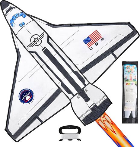 joyin spaceship kite سهلة الطيران للأطفال والبالغين مع سلسلة 262.5 قدم ، طائرة ورقية شاطئية كبيرة للألعاب والأنشطة في الهواء الطلق in Kuwait