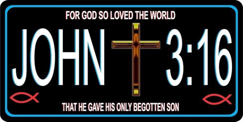 John 3:16 Photo License Plate in Saudi Arabia