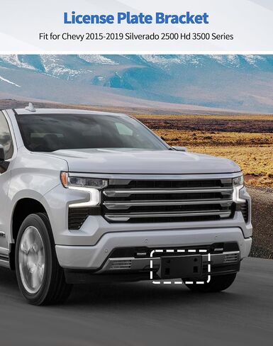 Front License Plate Bracket Frame Holder Fit for 2015 2016 2017 2018 2019 Chevy Silverado 2500 Hd 3500 Series w/Screws in Kuwait