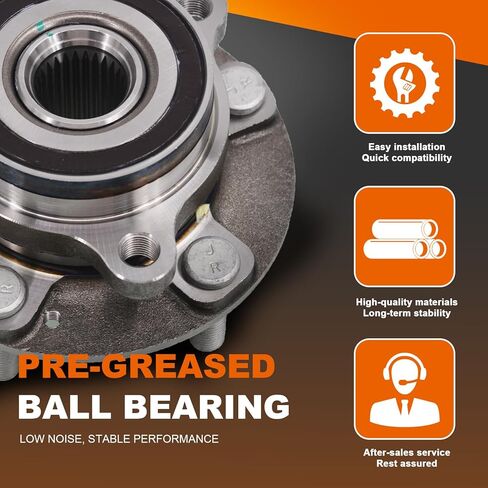 513420 Front or Rear Wheel Bearing and Hub Assembly Compatible with Hyundai & Kia 2017-2023 Elantra, Forte, Kona, Ioniq, NIRO, Seltos, Veloster 5 Lugs w/ABS in Kuwait