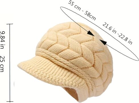 Hat Autumn/Winter Warm Knit Wool Hat with Fleece Lining Versatile Beret Women's Winter in Saudi Arabia