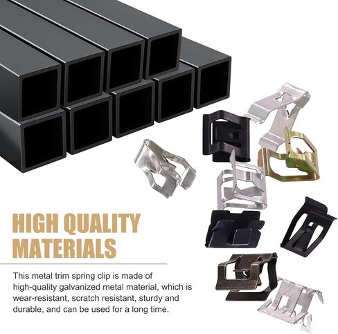 100 PCS Car Dashboard Trim Clips - 10 Sizes Interior Trim Panel Fasteners Set, Rust-proof Metal Spring Clips with Storage Box, Compatible with Most Cars (Multicolored) in Kuwait