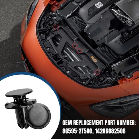 20PCS Fender Liner Push-Type Retainer Clip Fastener, Bumper Cover Clip, Engine Under Cover Retainer Compatible with Accent Azera Equus Elantra Genesis, Replaces OEM#86595-2T500, 1420608250B in Kuwait