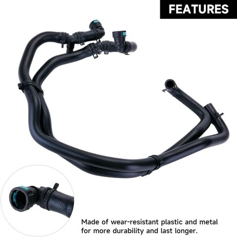 مجموعة خرطوم سخان HVAC - خرطوم تبريد المشعاعات لسيارة Land Rover LR3 - Gas 2005-2009 - يستبدل PCH501094 | المطاط الأسود in Saudi Arabia