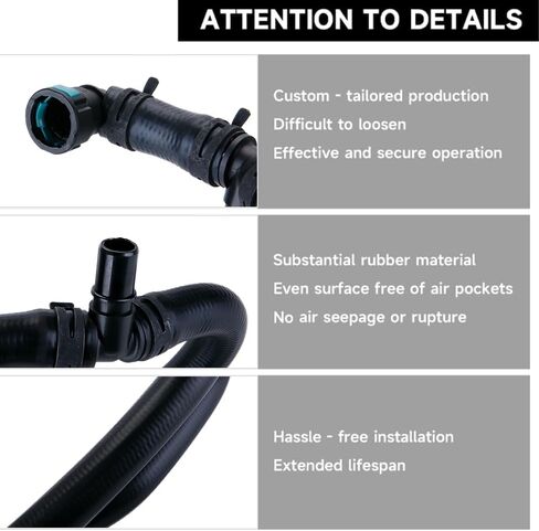 مجموعة خرطوم سخان HVAC - خرطوم تبريد المشعاعات لسيارة Land Rover LR3 - Gas 2005-2009 - يستبدل PCH501094 | المطاط الأسود in Saudi Arabia