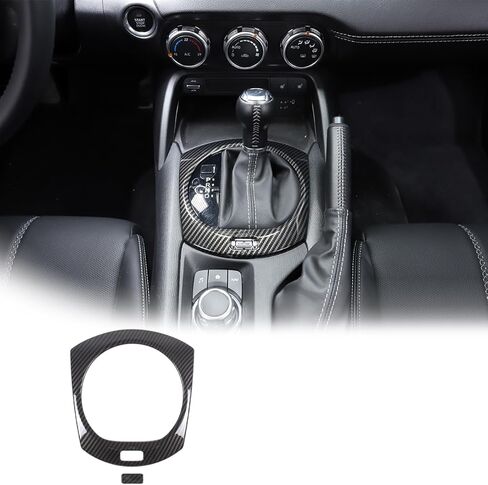 Car Interior Gear Shift Frame Trim Sticker for Mazda MX-5 ND 2015-2023 Center Console Panel Trim Cover Interior Accessories (Carbon Fiber) in Saudi Arabia