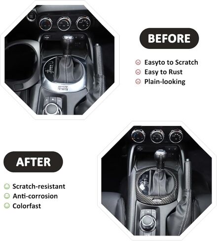 Car Interior Gear Shift Frame Trim Sticker for Mazda MX-5 ND 2015-2023 Center Console Panel Trim Cover Interior Accessories (Carbon Fiber) in Saudi Arabia