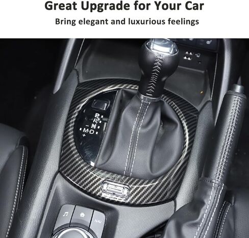 Car Interior Gear Shift Frame Trim Sticker for Mazda MX-5 ND 2015-2023 Center Console Panel Trim Cover Interior Accessories (Carbon Fiber) in Saudi Arabia