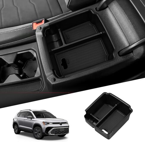 smabee Center Console Organizer for Volkswagen VW Taos 2026 2022-2025 / for VW Tiguan 2018-2024 (Not Fit Tiguan 2025+) Armrest Storage Box ABS Storage Tray Insert Interior Accessories Black in Kuwait