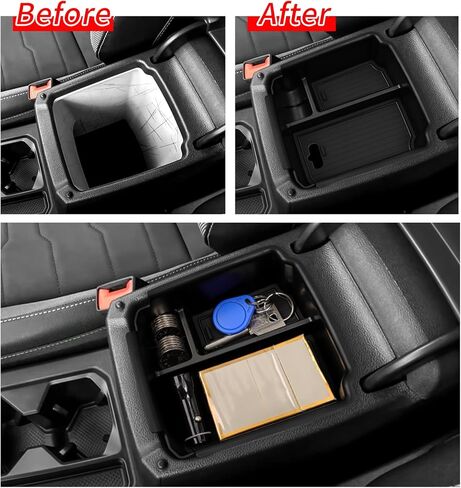 smabee Center Console Organizer for Volkswagen VW Taos 2026 2022-2025 / for VW Tiguan 2018-2024 (Not Fit Tiguan 2025+) Armrest Storage Box ABS Storage Tray Insert Interior Accessories Black in Kuwait