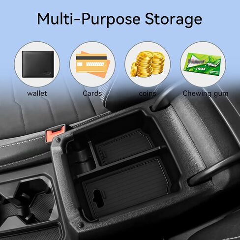 smabee Center Console Organizer for Volkswagen VW Taos 2026 2022-2025 / for VW Tiguan 2018-2024 (Not Fit Tiguan 2025+) Armrest Storage Box ABS Storage Tray Insert Interior Accessories Black in Kuwait