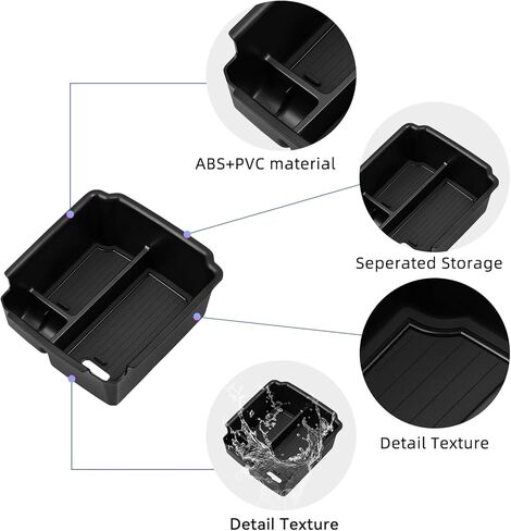 smabee Center Console Organizer for Volkswagen VW Taos 2026 2022-2025 / for VW Tiguan 2018-2024 (Not Fit Tiguan 2025+) Armrest Storage Box ABS Storage Tray Insert Interior Accessories Black in Kuwait