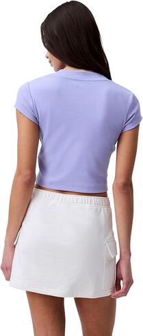 Calvin Klein Jeans Women's Monogram Logo Ribbed Baby Tee in Saudi Arabia